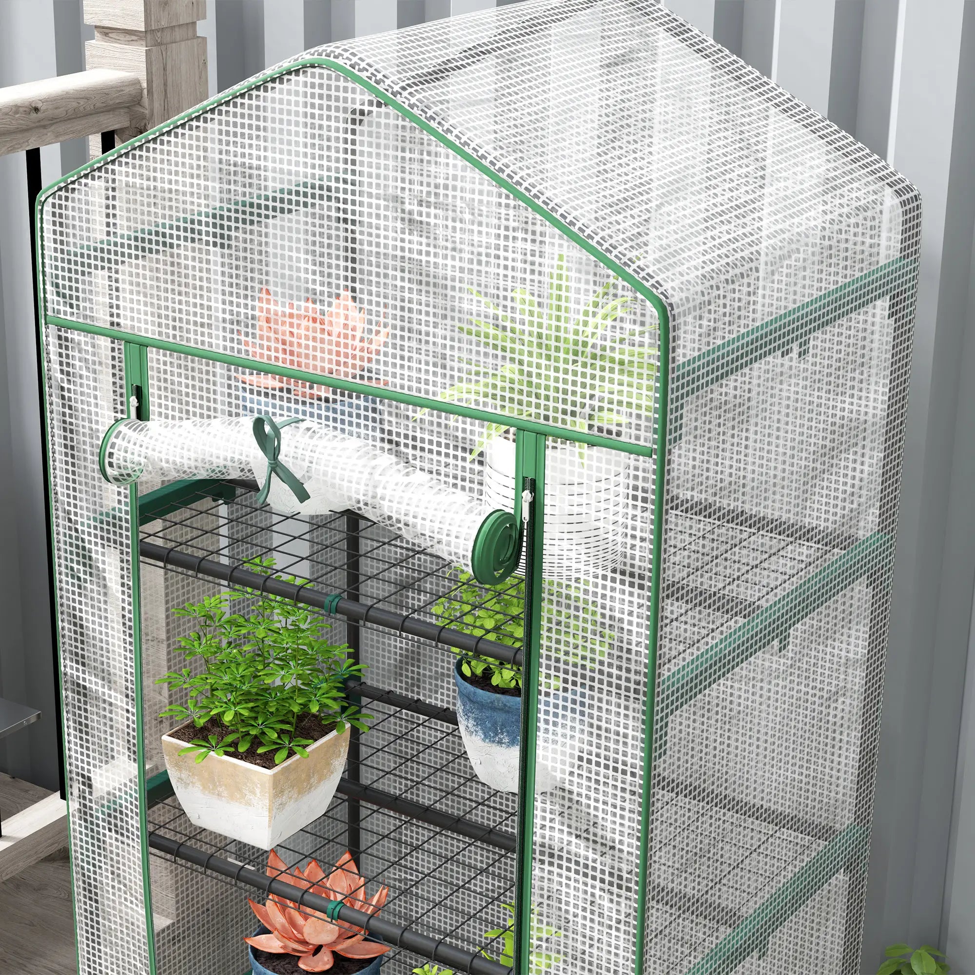 Nancy's Belas Tuinkas - Plantenkas - Kweekkas - Plantenrek - Wit - ± 70 x 50 x 195 cm