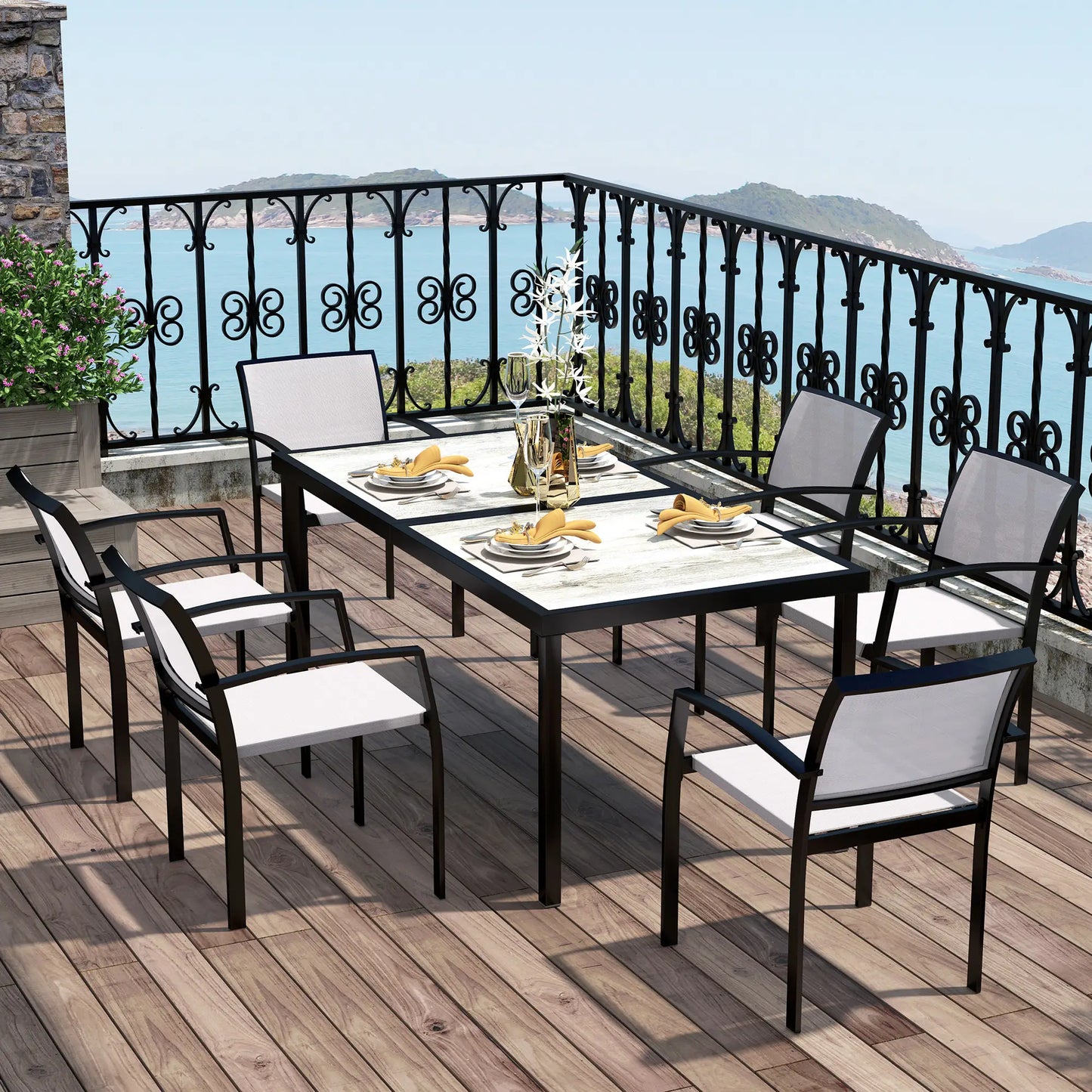 Nancy's Barcos Tuinset - Diningset voor Buiten - Tuinstoelen - Tuintafel - Grijs