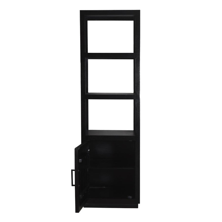 Livingfurn Wandkast Jaxx Black 60cm - Mangohout- Zwart
