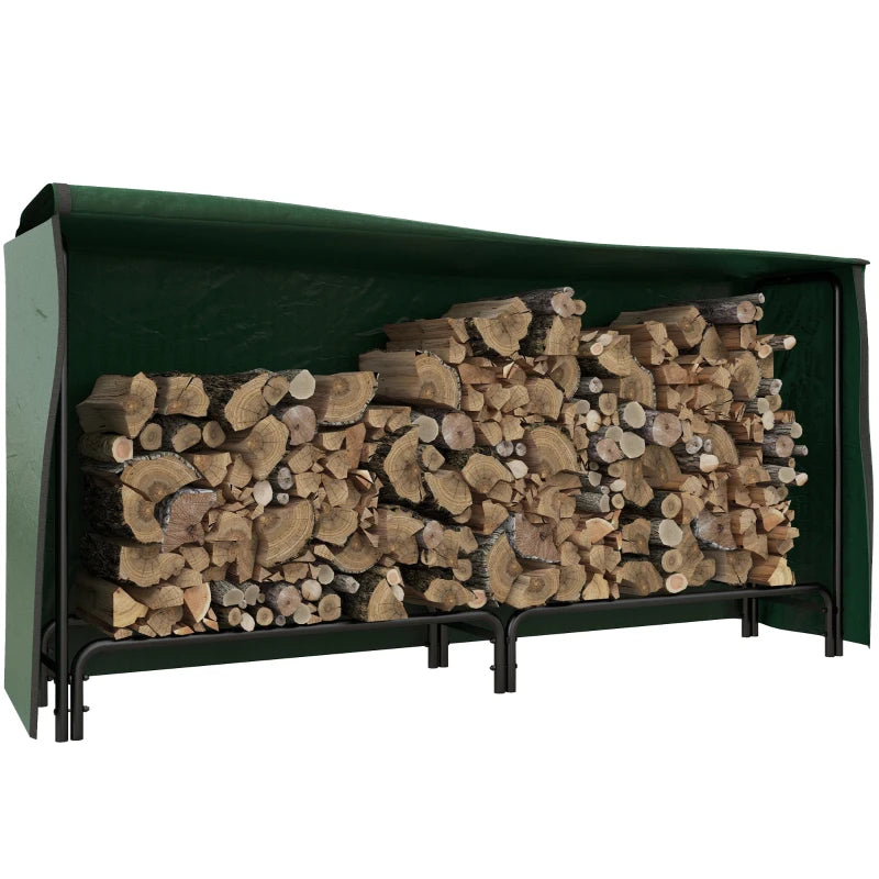 Stockage de bois de chauffage Bibbona de Nancy - Support à bois de chauffage - Support à bois de chauffage - Avec couvercle imperméable - Noir - Acier