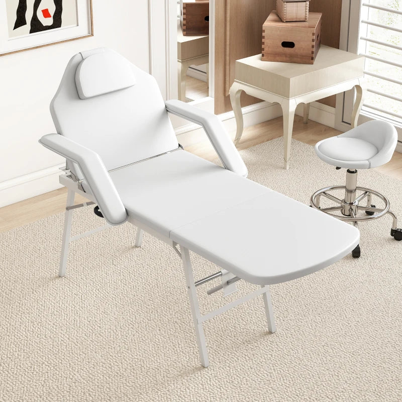 Nancy's Maranello Massagetafel - Behandeltafel - Verstelbare rugleuning en beensteun - Wit - Kunstleer
