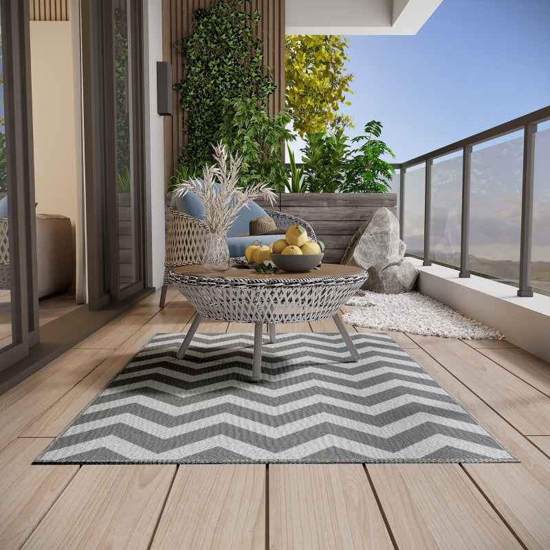 Tapis d'extérieur Nancy's Bolao - Tapis de jardin - Tapis de jardin - Tapis de balcon - Tapis d'extérieur - Gris - 121 x 182 cm