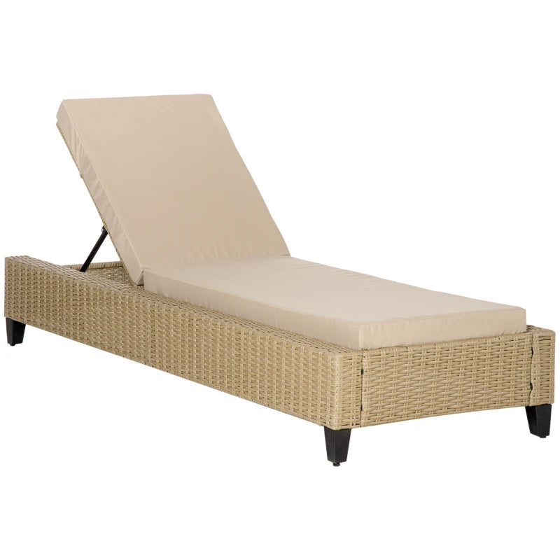 Nancy's Eldorado Rotan Ligstoel - Loungebed - Ligbed-  Beige / Crème