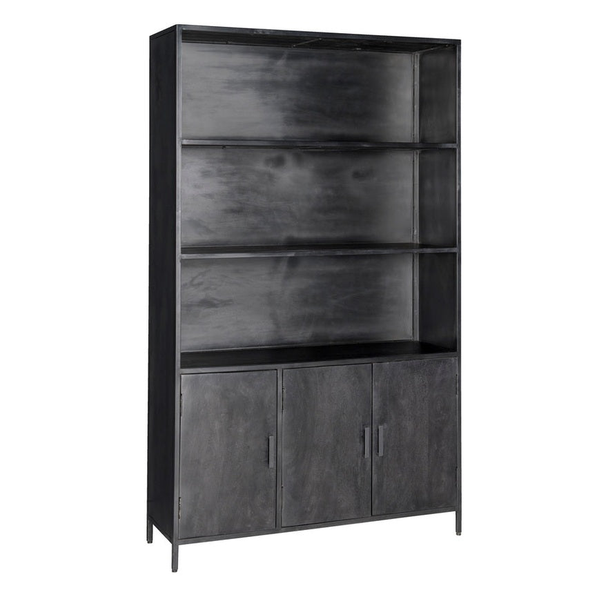 Livingfurn Kala wandkast - Mangohout - Zwart - 120x40x200cm