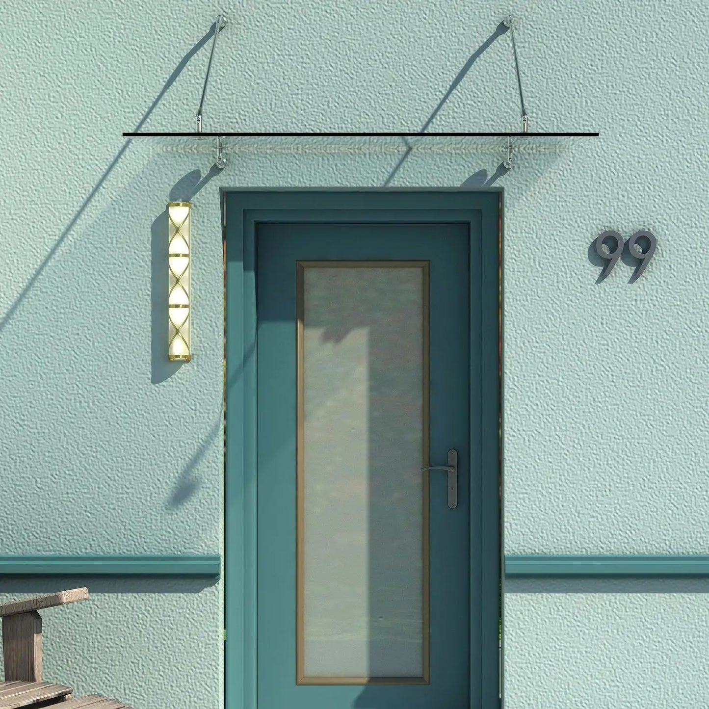 Nancy's Alvados Voordeurluifel - Voordeur Afdakje - Gehard Glas - 150 x 90 cm
