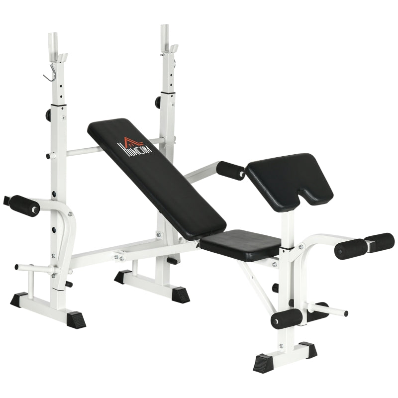 Nancy's Manizales Weight bench with barbell rack, chest press, leg press, armrest for bicep curls