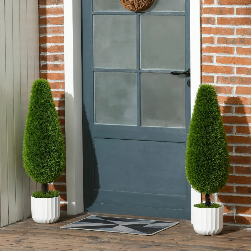 Plante artificielle Nancy's Folhadela - Arbre artificiel - Cyprès artificiels - Lot de 2 - 90 cm de haut