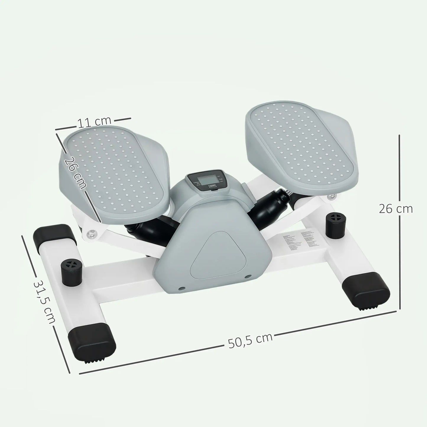 Nancy's Giaveno Stepper - Fitness Step - Step Apparaat - LCD-scherm - Grijs