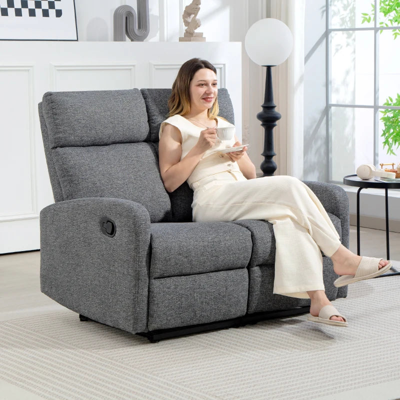 Nancy's Marciana 2-Zitsbank - Zitbank - Relaxfauteuil - Grijs - Stof - ± 115 x 90 x 100 cm