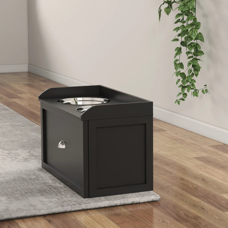 Nancy's Nicolosi Voerbak voor Honden - Drinkbak - Voerstation - Zwart - ± 60 x 30 x 35 cm