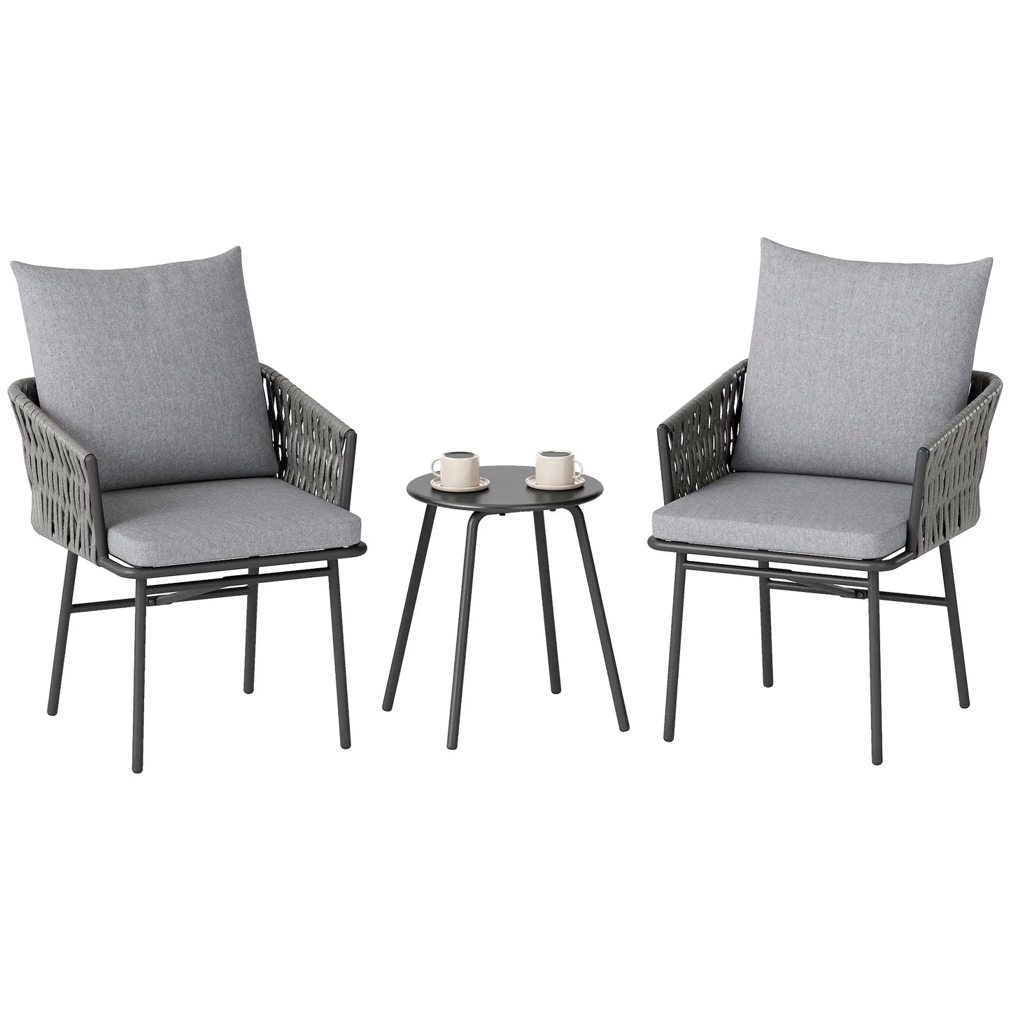 Nancy's Guanzate Bistroset - Balkonset - Tuinset - Grijs - Rotan