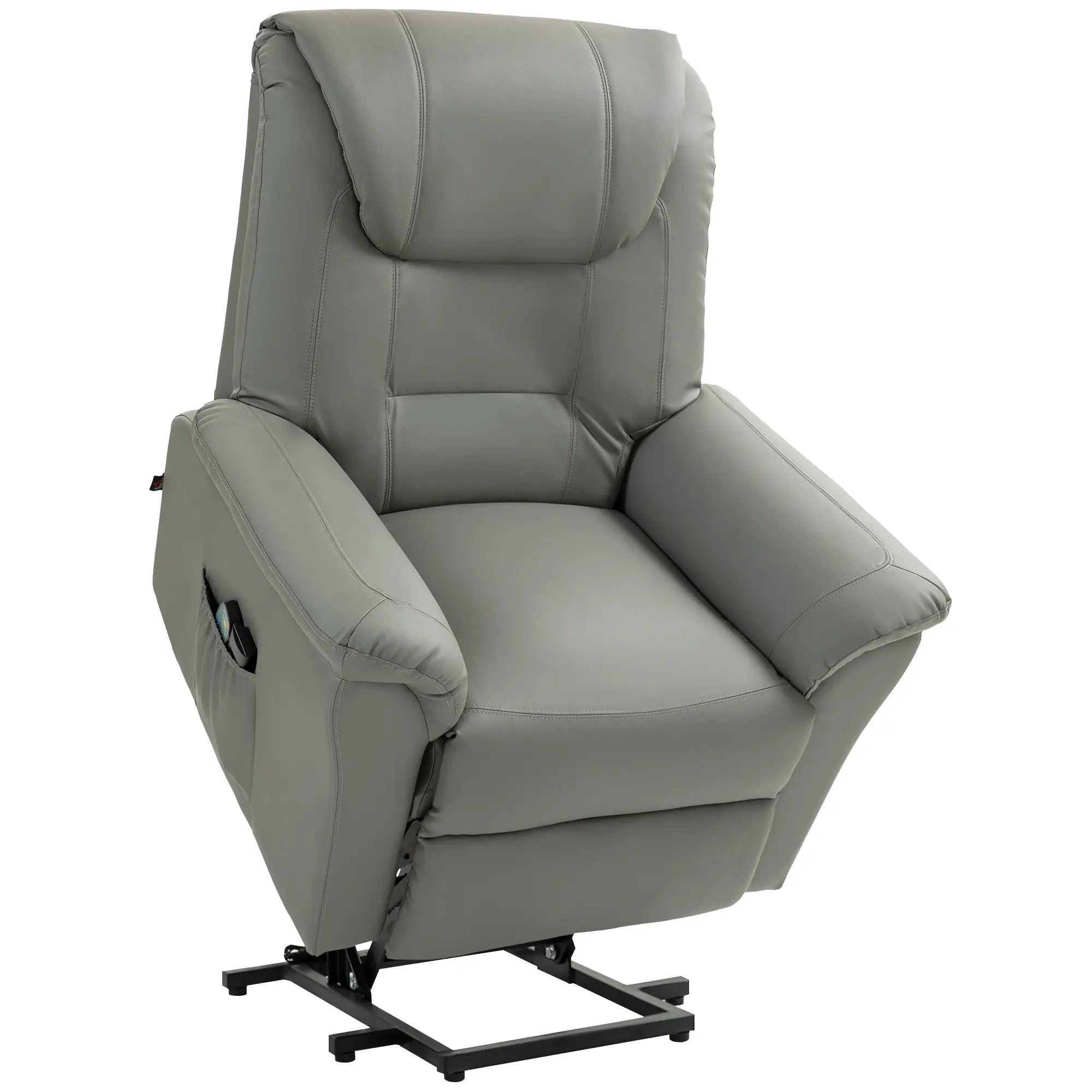 Nancy's Fundao Sta op stoel - Opsta stoel - Senioren stoel - Massagestoel - Relaxfauteuil - Grijs - Kunstleer