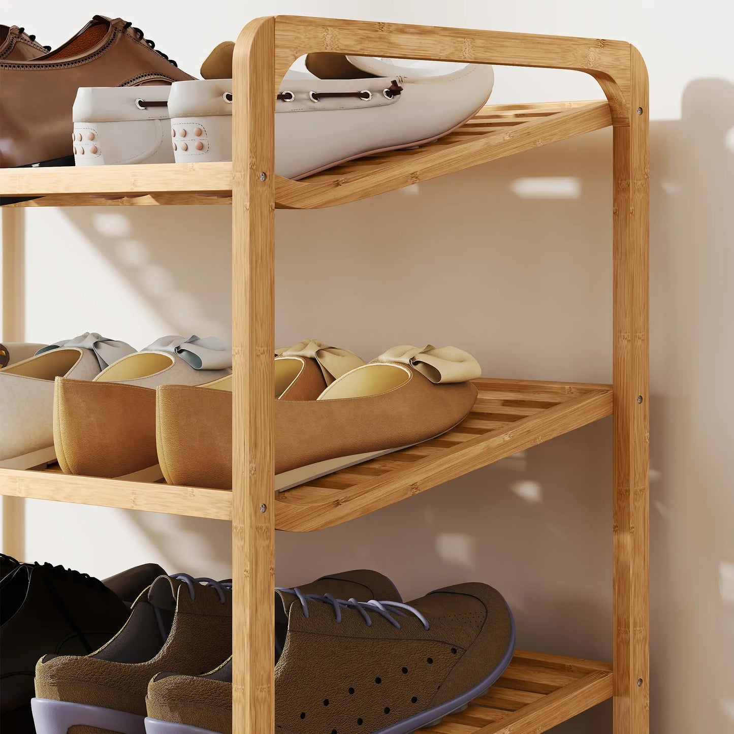 Nancy's Malfa Schoenenrek - Opbergrek voor schoenen - Naturel hout - Bamboe - ± 75 x 35 x 50 cm