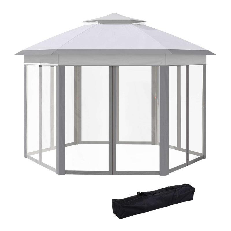 Nancy's Panamara Paviljoen - Party Tent - Tuin Paviljoen - Grijs / Wit - ± 400 x 400 cm