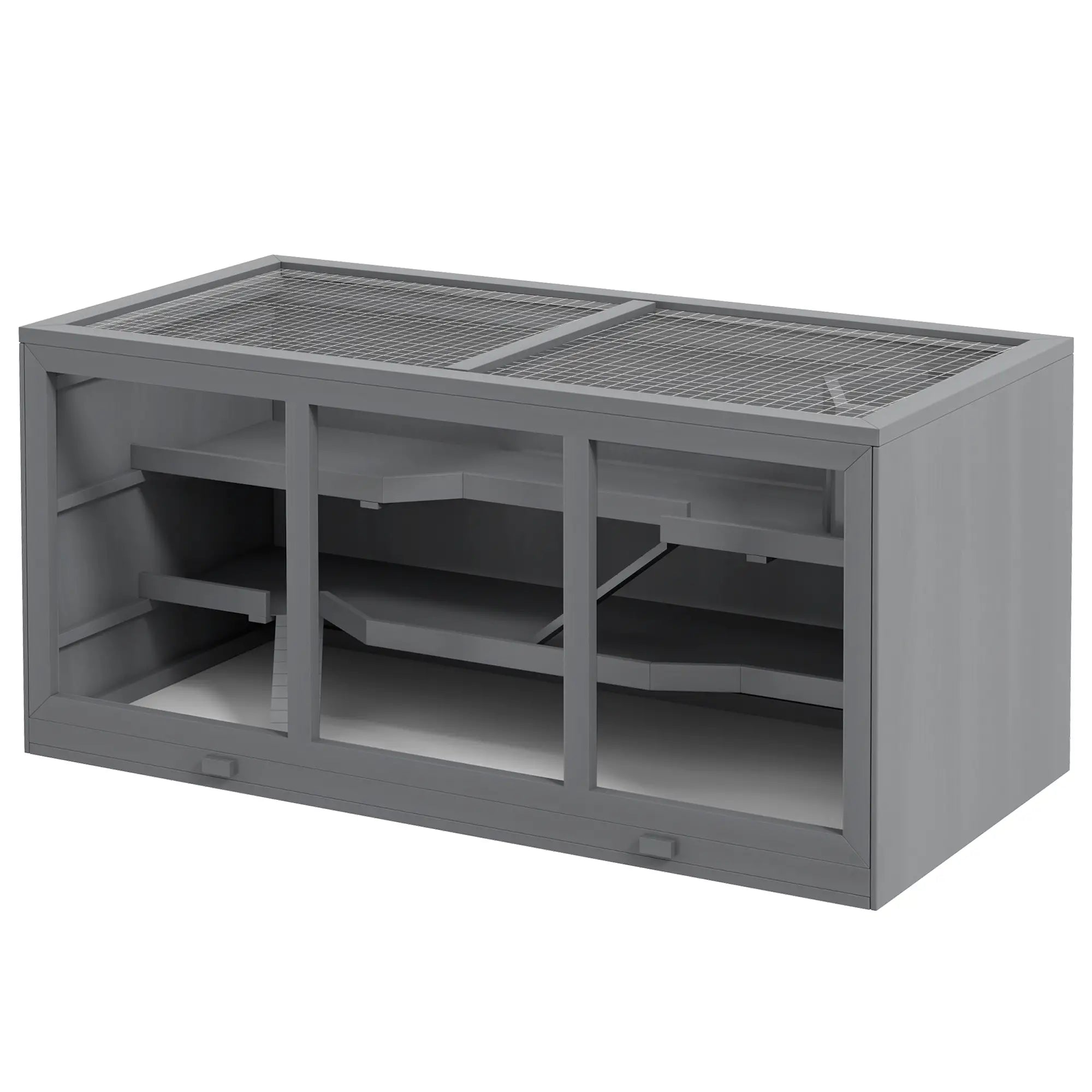 Nancy's Frabosa Hamsterkooi - Knaagdierkooi - Grijs - Spar - ± 115 x 55 x 55 cm