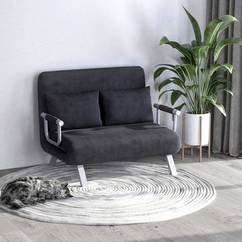 Nancy's Jaywick 2-seater sofa - Sofa bed - Guest bed - Grey - Velvet / Steel