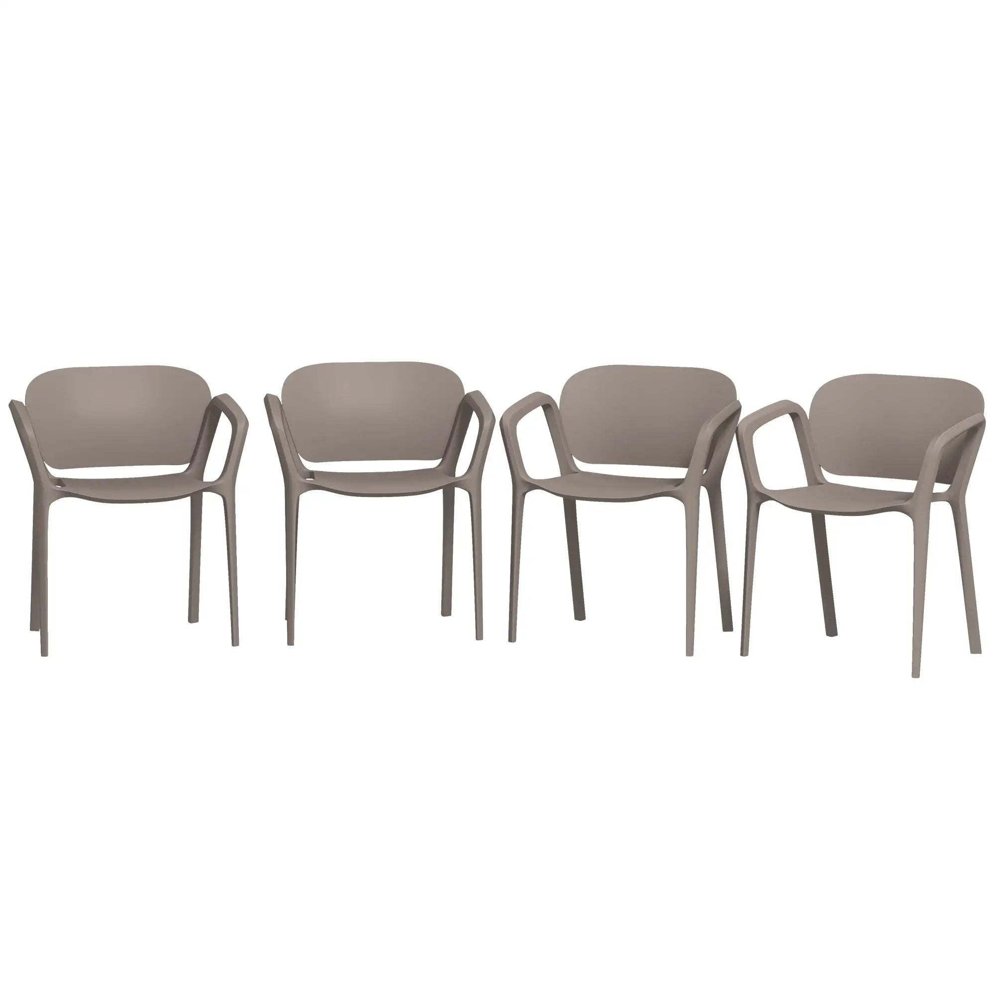 Nancy's Costermano Tuinstoelen - Balkonstoelen - Set van 4 - Stapelbaar - Grijs - Kunststof