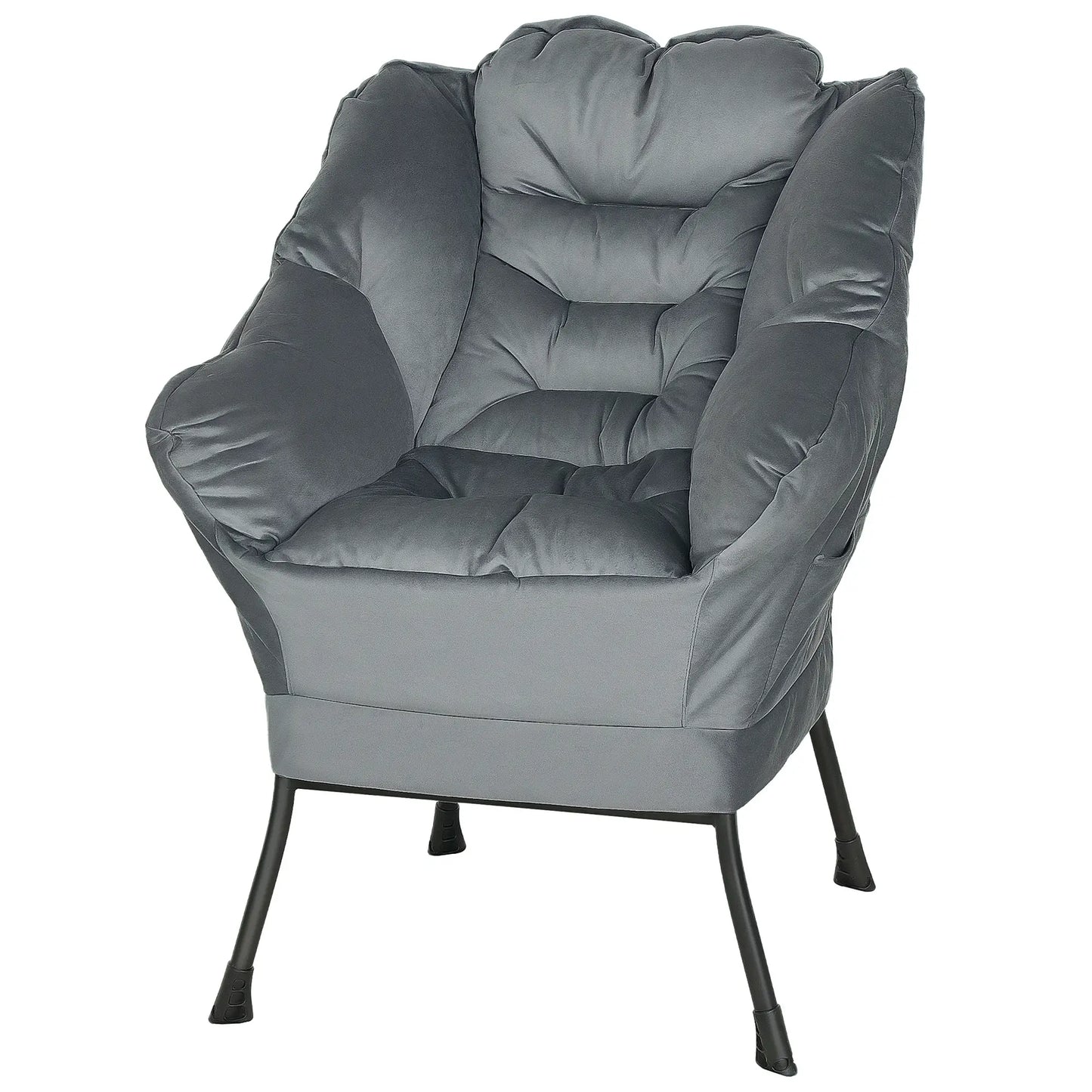 Nancy's Cunardo Fauteuil - Relaxstoel - Loungestoel - Grijs - Fluweel