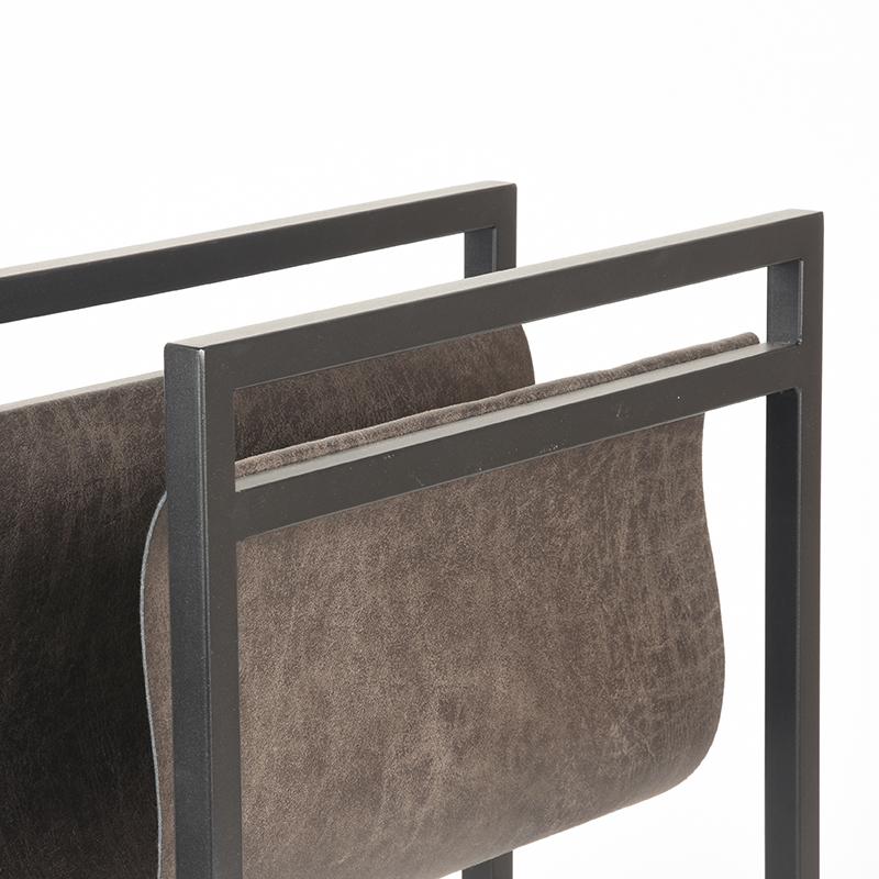 LABEL51 Magazinehouder - Antraciet - Leder