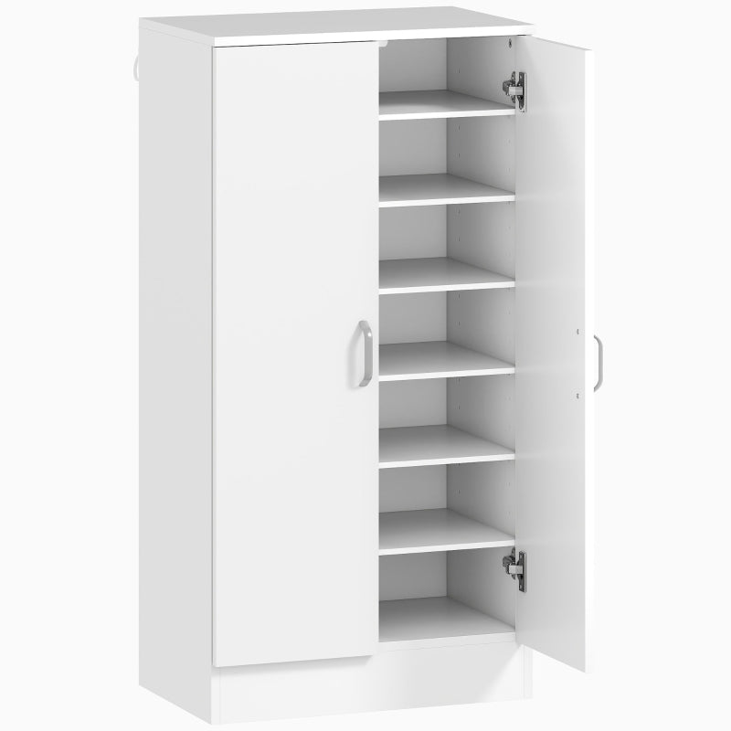 Nancy's Mirano Schoenenkast - Opbergkast voor Schoenen - Schoenenrek - Wit - ± 55 x 35 x 110 cm