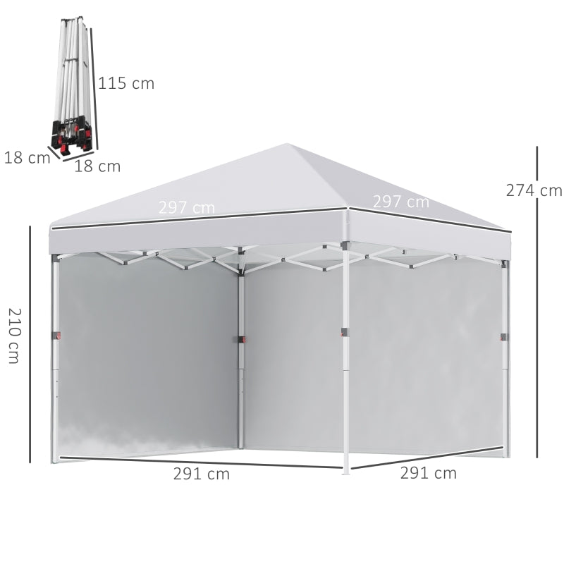 Nancy's Prudhoe Partytent - Tuin tent - Tuin Paviljoen - Party tent - Wit - ± 300 x 300 cm