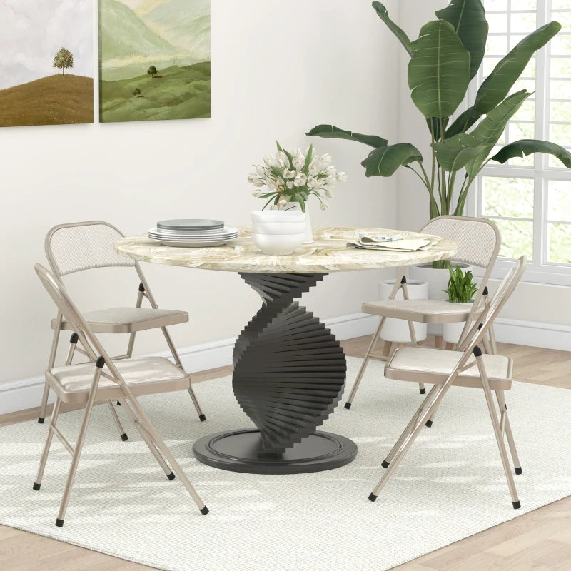 Nancy's Noto Klapstoelen - Set van 4 - Vouwstoel - Beige - Staal / Linnen