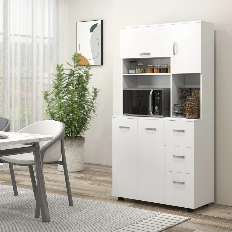 Armoire de cuisine Nancy's Albenga autoportante - Armoire de rangement - Armoire micro-ondes - Blanc - ± 90 x 40 x 170 cm