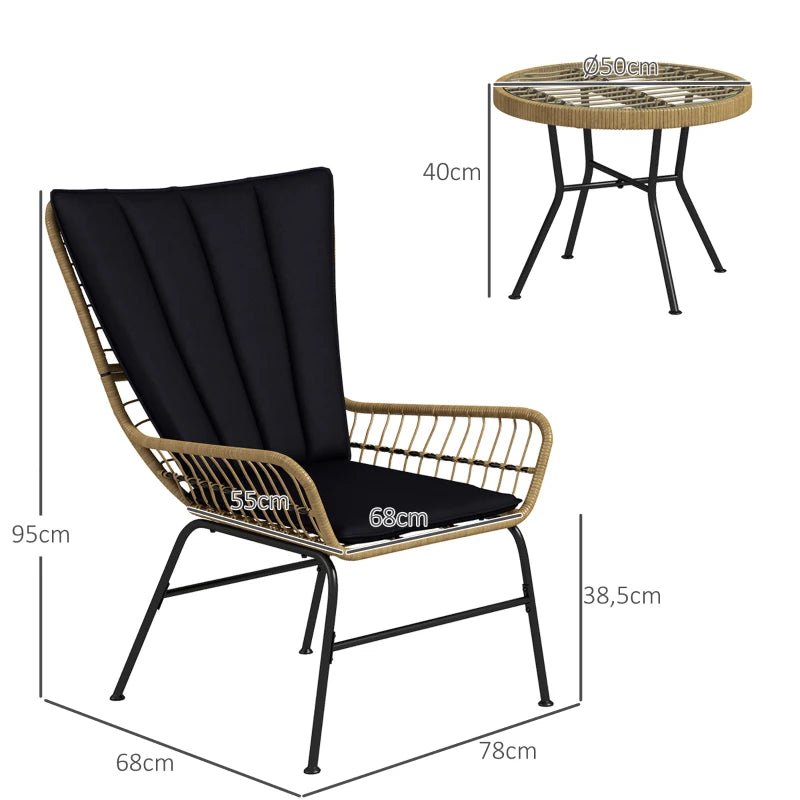 Nancy's Cambas Tuinset - Bistroset - Zitgroep - Tuinstoel - 3-Delige Tuin Set - Rotan