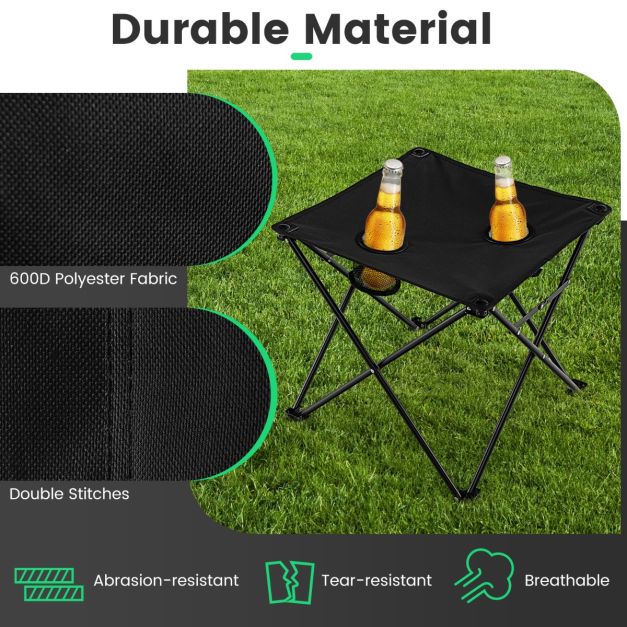 Nancy's Bougado Campingstoelen - Strandstoel - Kampeerstoel - Zwart - Set van 2