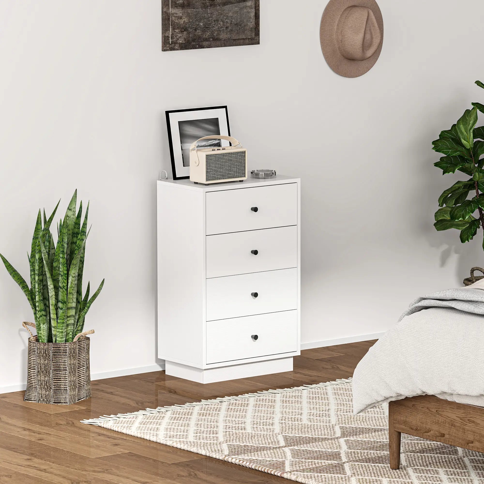 Nancy's Fossacesia Commode - Dressoir - Opbergkast - Wit - ± 45 x 30 x 75 cm