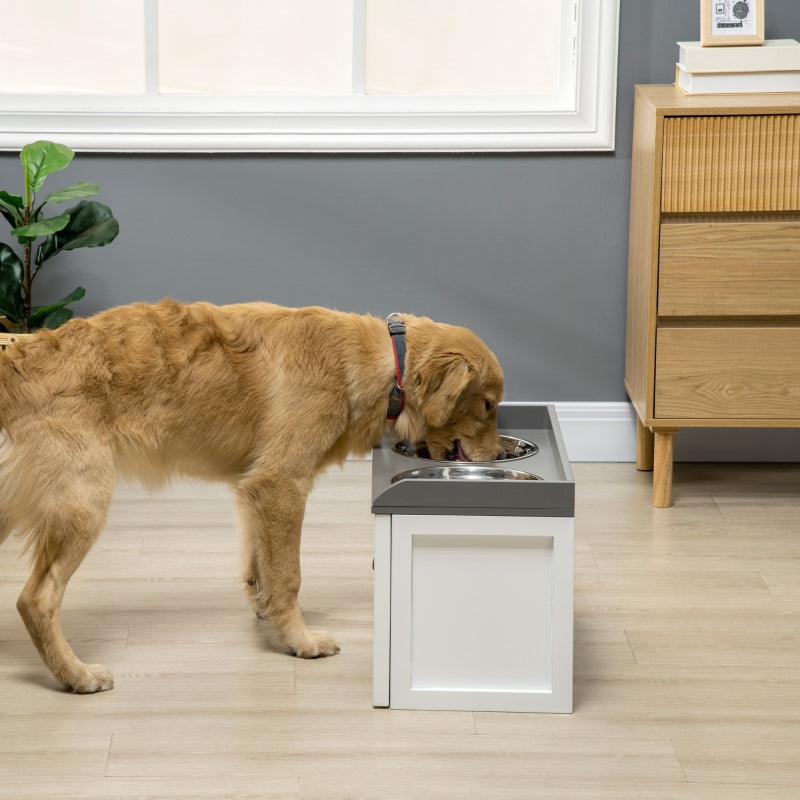 Nancy's Bay City Feeding Station, 2 gamelles de 2 litres chacune, en acier inoxydable, avec tiroir, pour grands chiens