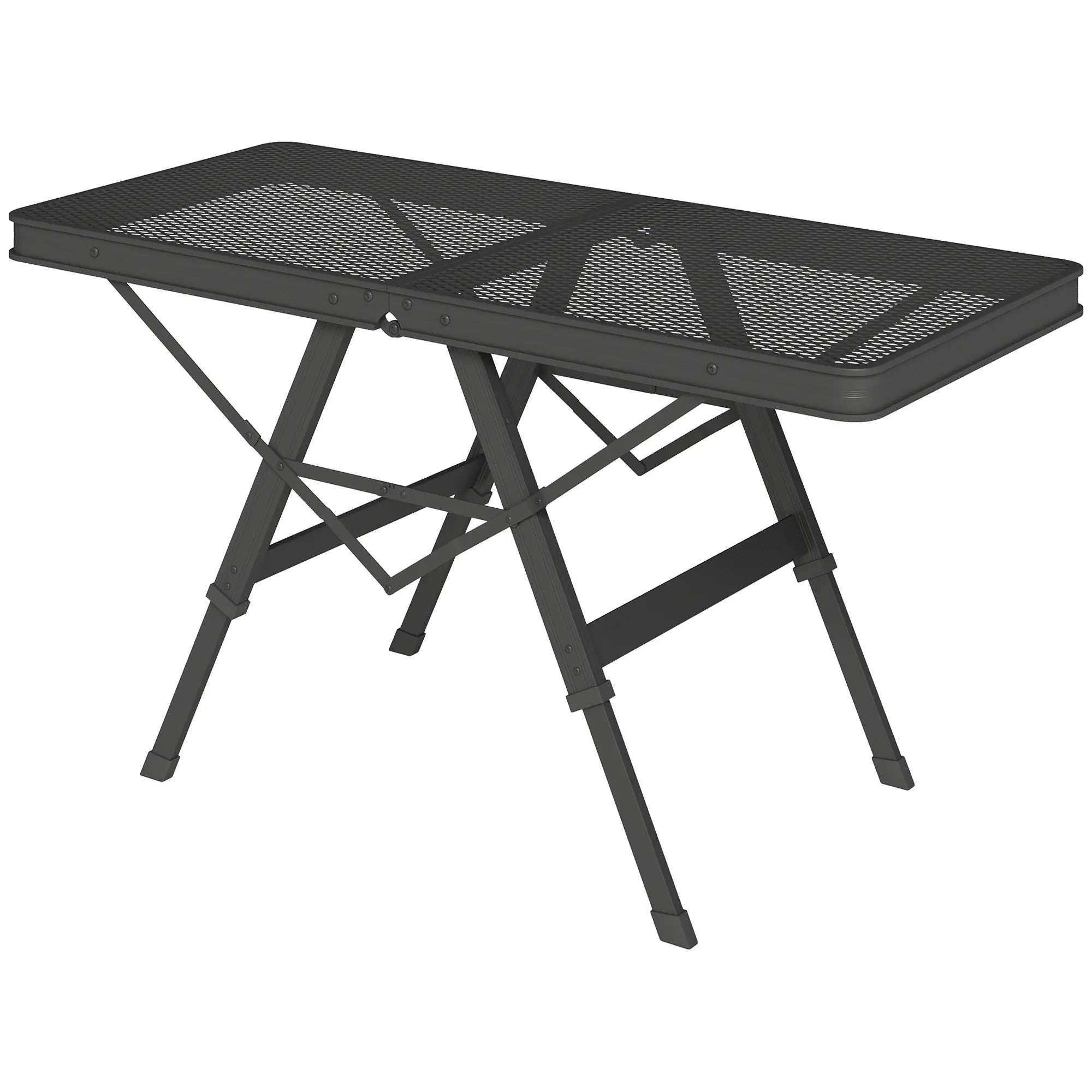 Nancy's Ghemme Picknicktafel - Campingtafel - Verstelbare Hoogte - Zwart - Staal / Aluminium