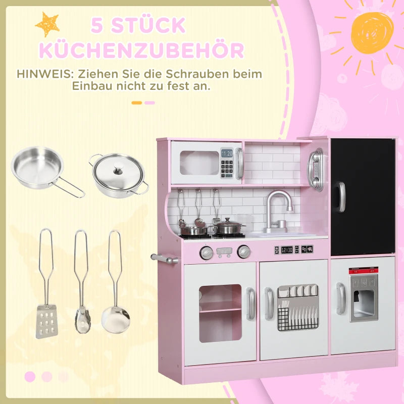 Nancy's Vara Kinderkeuken - Speelkeuken - Speelgoedkeuken - Inclusief Accessoires - Roze