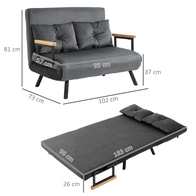 Nancy's Jarrow 2-zits zitbank - Slaapbank - Logeerbed - Grijs