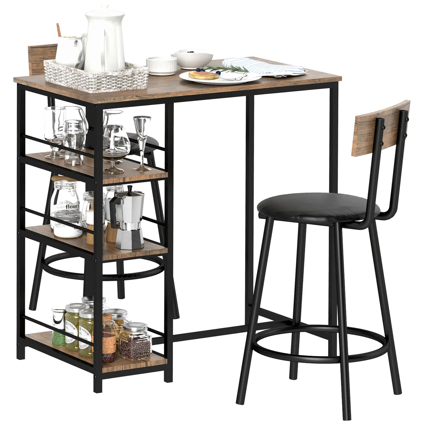 Nancy's Capurso Bartafel Set - 3-Delige Bar Set - Eiken