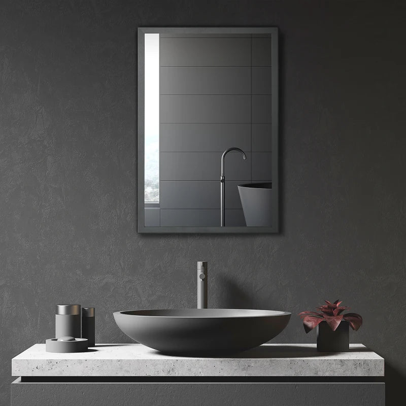 Nancy's Lajes Mirror Cabinet - Bathroom Mirror - Adjustable Shelves - Black - ± 40 x 12 x 60 cm