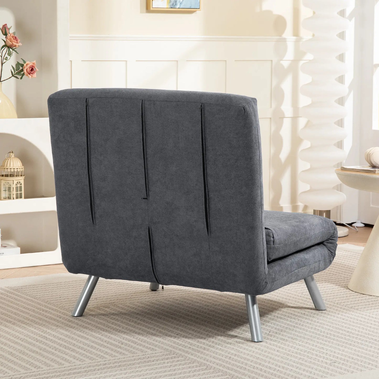 Nancy's Malalbergo Slaapbank - Slaapfauteuil - Verstelbaar - Grijs - Fluweel