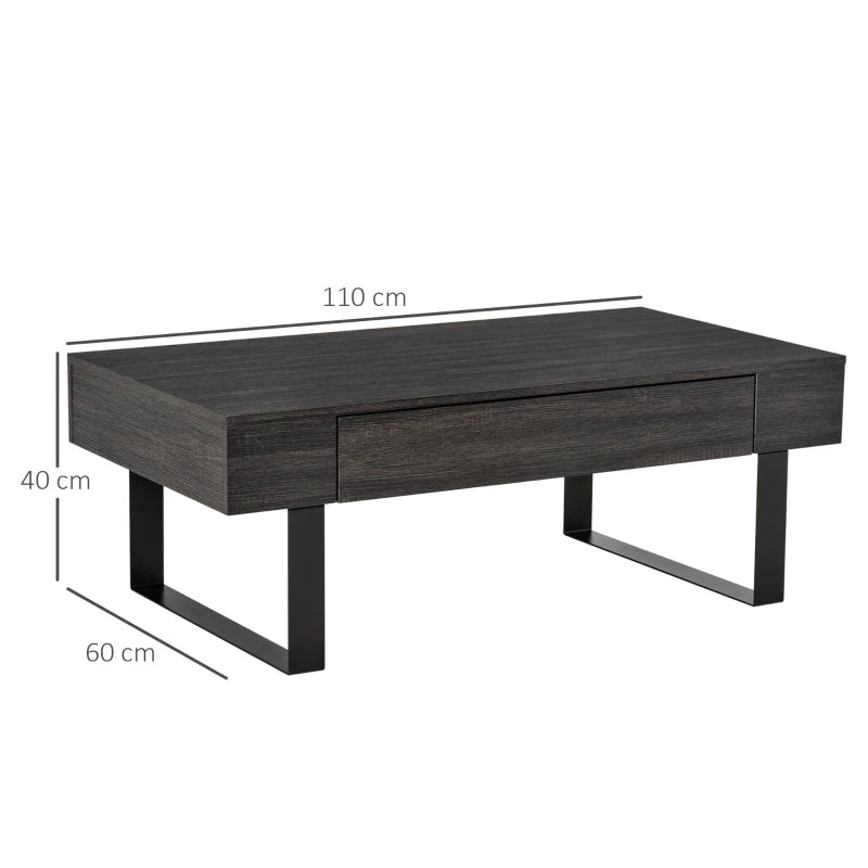 Nancy's Grovelas Salontafel - Koffietafel - Donkergrijs - Staal - 110 x 60 x 40 cm