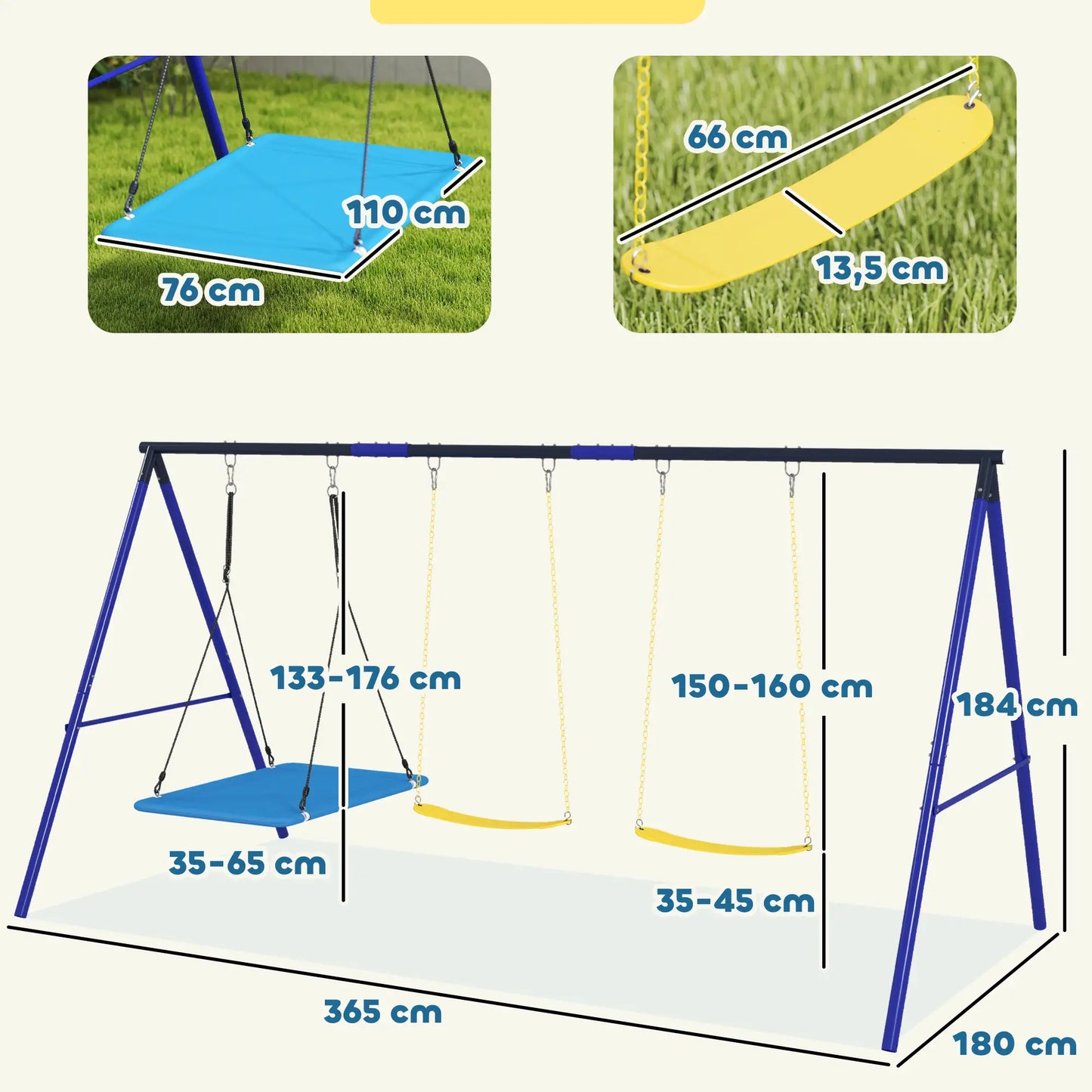 Nancy's Dovadola Speeltoestel - Speelset - Schommelset - Kinderschommel - ± 365 x 180 x 185 cm