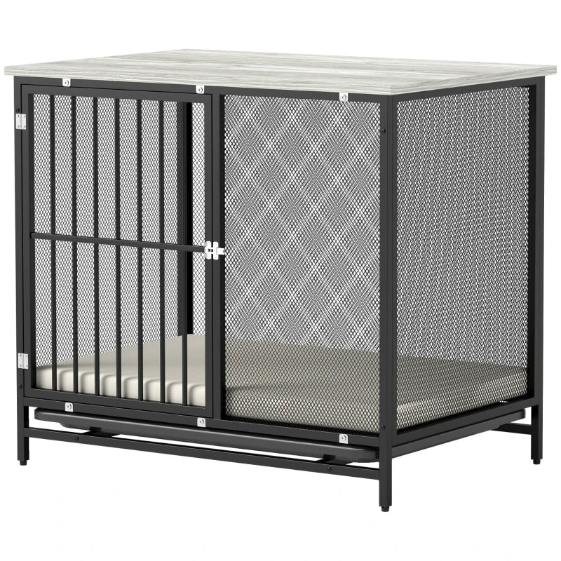 Cage pour chien Nancy's Meca - Dog Bech - Niche - Gris / Noir - Acier - ± 80 x 55 x 70 cm
