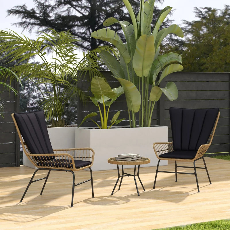 Nancy's Cambas Garden Set - Bistro Set - Seating Group - Garden Chair - 3-Piece Garden Set - Rattan