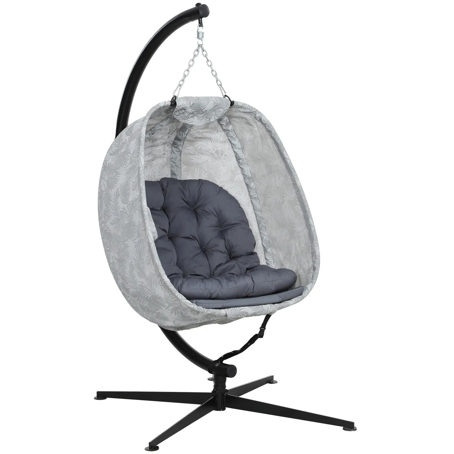 Nancy's Celico Loungestoel - Ei stoel - Hangstoel - Schommelstoel - Grijs / Zwart