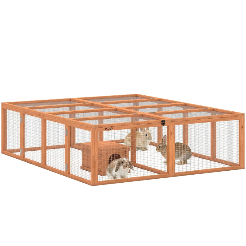 Nancy's Rossiglione Konijnenhok - Konijnenren - Dierenverblijf - Dierenhok - Dennenhout - ± 180 x 150 x 50 cm