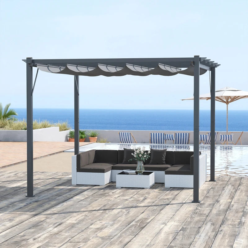 Pergola Perrinho de Nancy - Couverture de terrasse - Pavillon - Gris - ± 300 x 300 x 220 cm