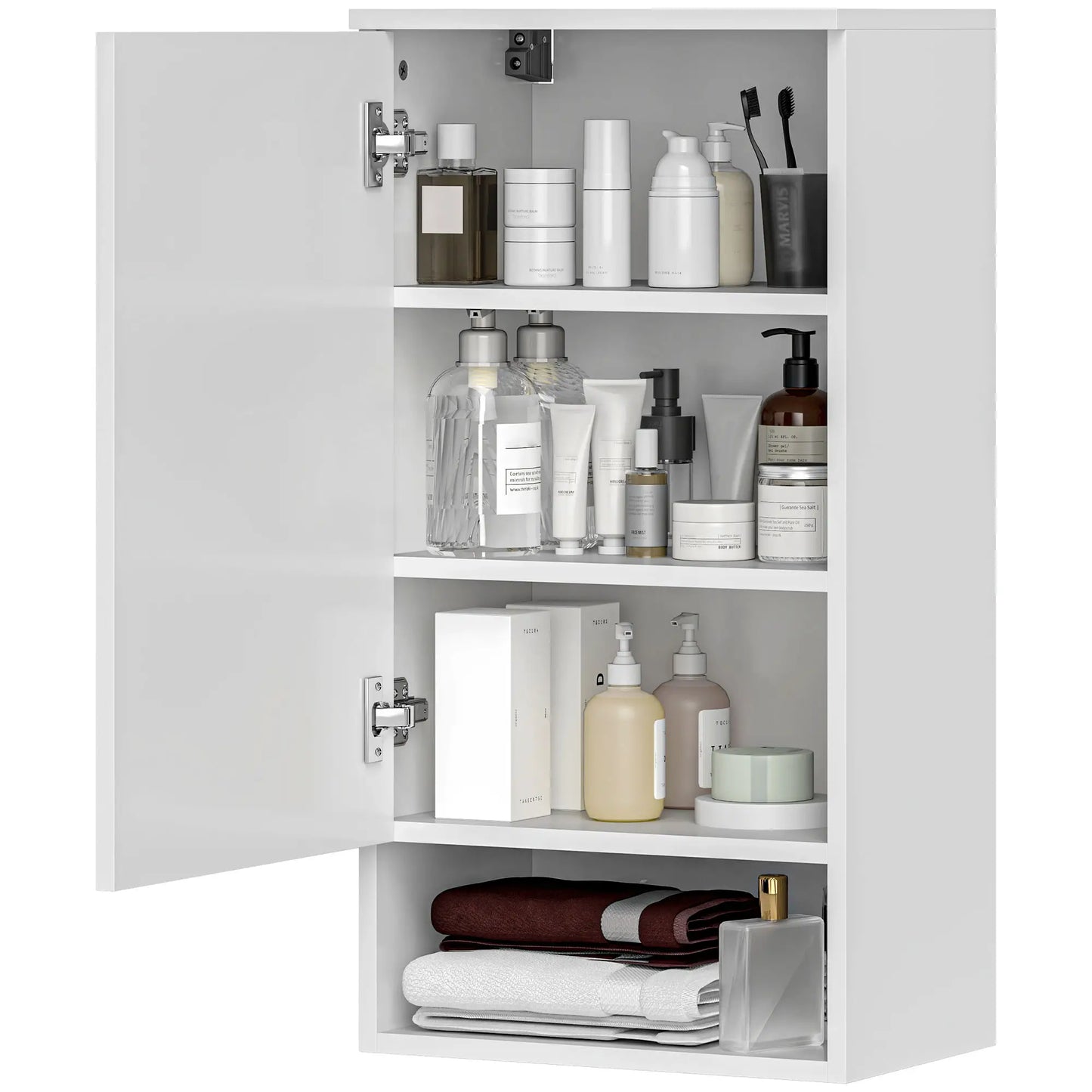 Nancy's Carbonate Badkamerkast - Badkamermeubel - Wit - ± 40 x 30 x 75 cm