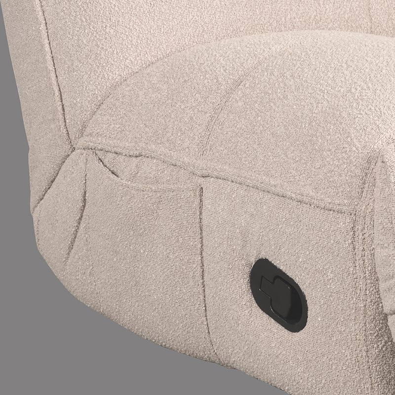 LABEL51 Relaxfauteuil Take It Easy - Naturel Boucle | Zwart Metaal - 84x104x94 cm