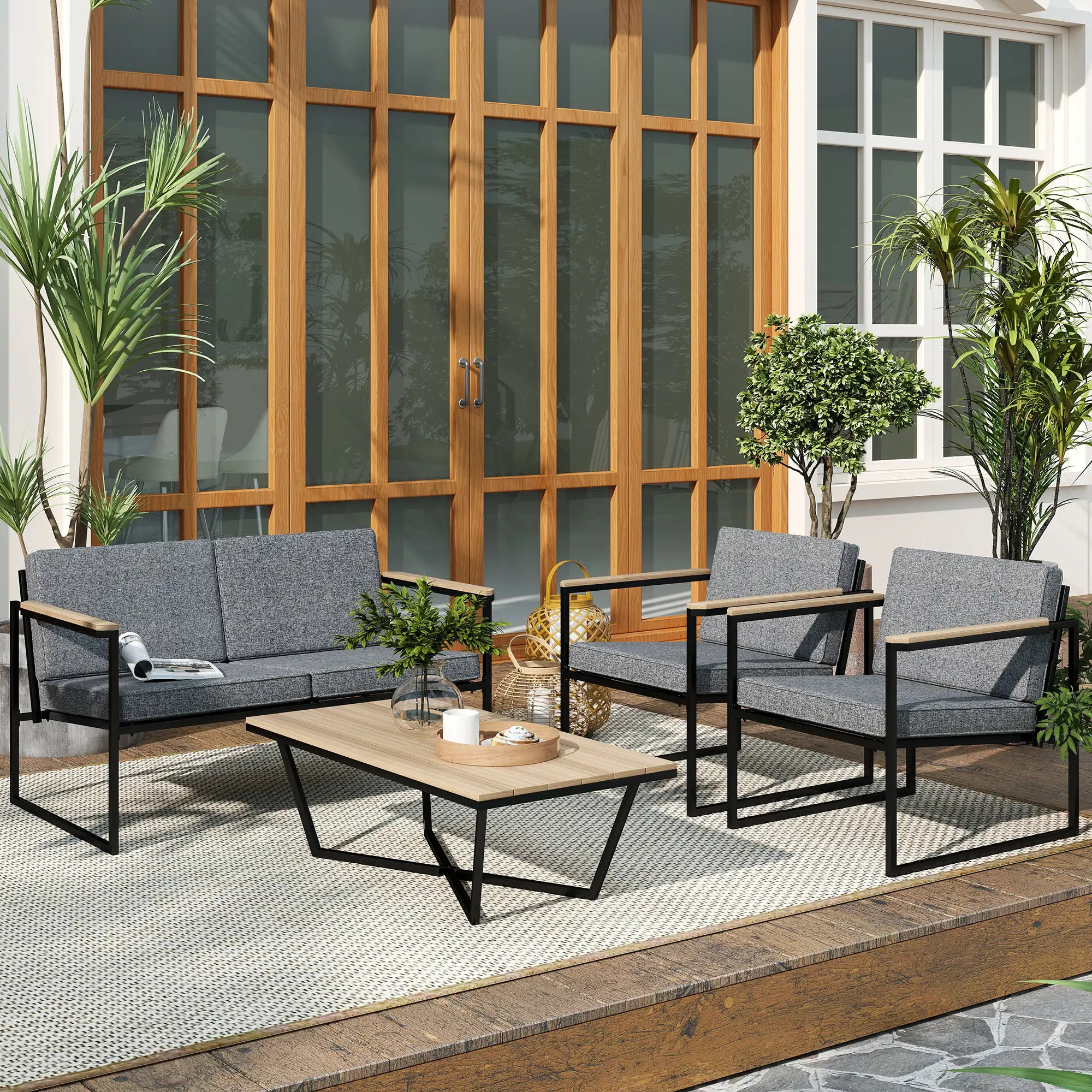 Nancy's Corbara Loungeset - Tuinset - Tuinmeubelset - Grijs