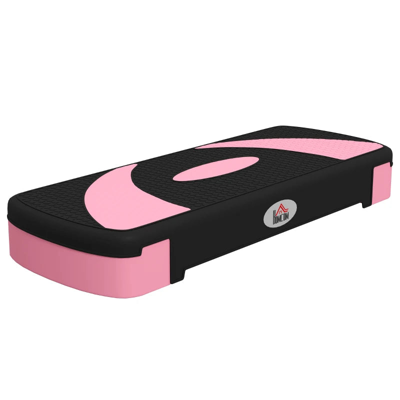 Nancy's Aviatico Aerobic Step - Fitness Step - Stepper - In Hoogte Verstelbaar - Zwart / Grijs / Roze - ± 80 x 30 x 20 cm