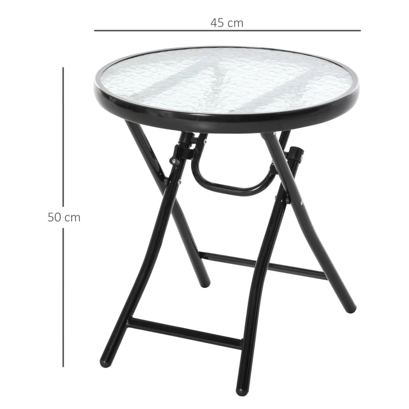 Nancy's Padronelo Balkontafel - Terrastafel - Buitentafel - Bistrotafel - Zwart - Ø45 x 50 cm