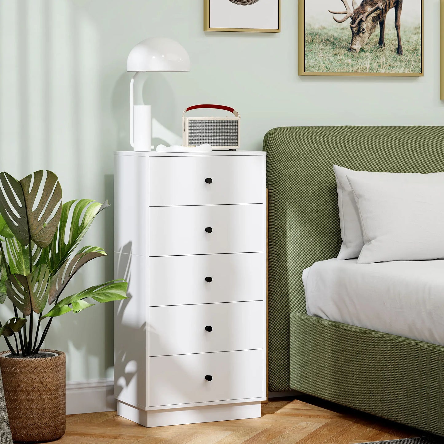 Nancy's Fossalon Commode - Dressoir - Opbergkast - Wit - ± 45 x 30 x 95 cm
